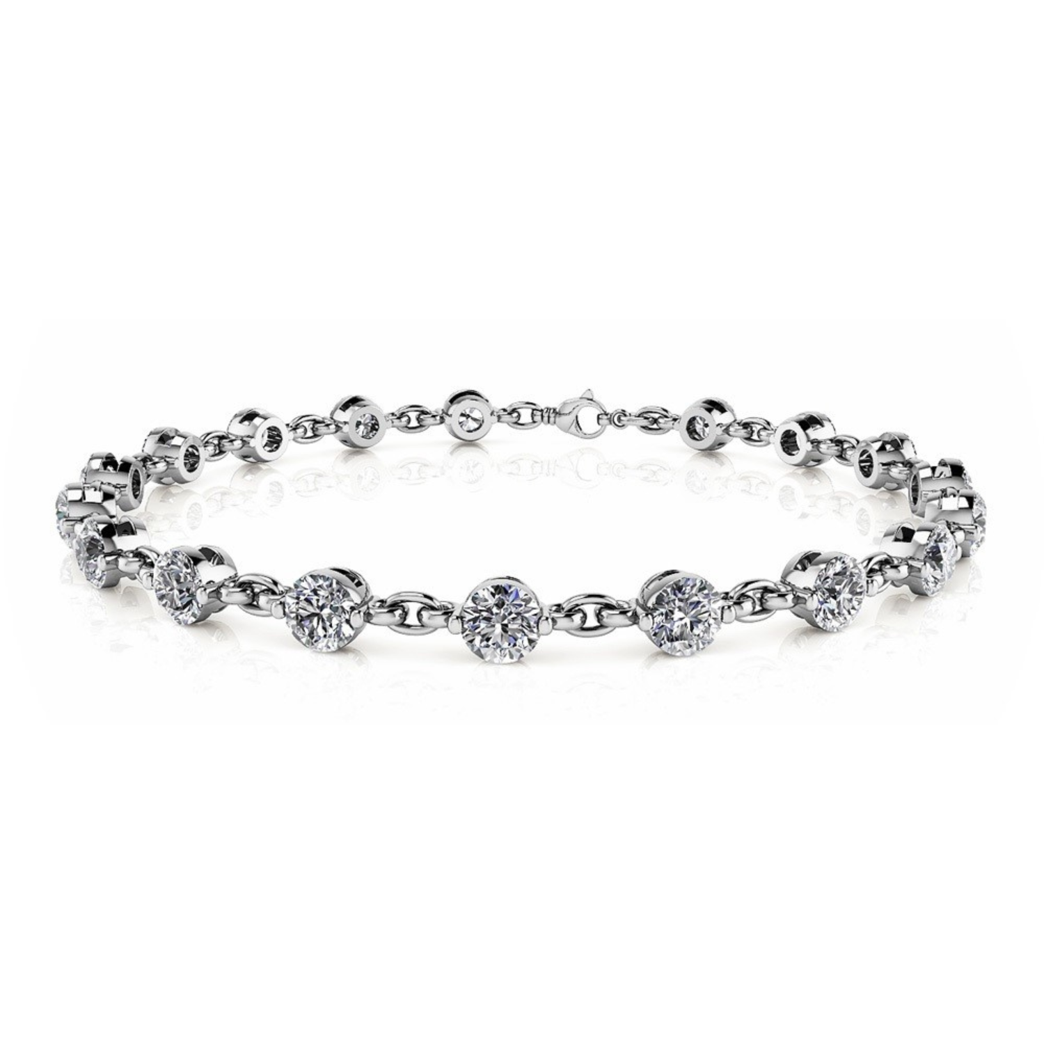 Link Single Prong Lab Grown Diamond Tennis Bracelet