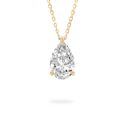 Timeless 2.00 Carat Pear-Shaped Lab Grown Diamond Pendant Necklace in 14K Yellow Gold – EVS1