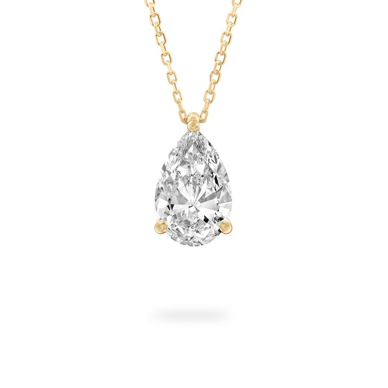 Timeless 2.00 Carat Pear-Shaped Lab Grown Diamond Pendant Necklace in 14K Yellow Gold – EVS1