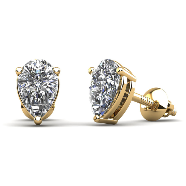 Pear Shaped Diamond Stud Earrings