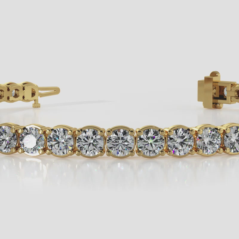 Load video: Four Prong Classic Diamond Tennis Bracelet