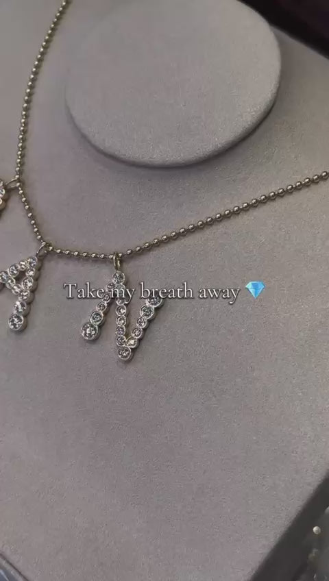 Load video: Personalized Lab Grown Diamond Initial Necklace | Custom Letter Pendant by OKG Jewelry