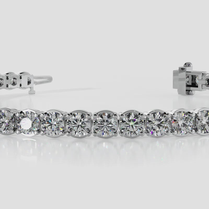 Load video: Four Prong Classic Diamond Tennis Bracelet