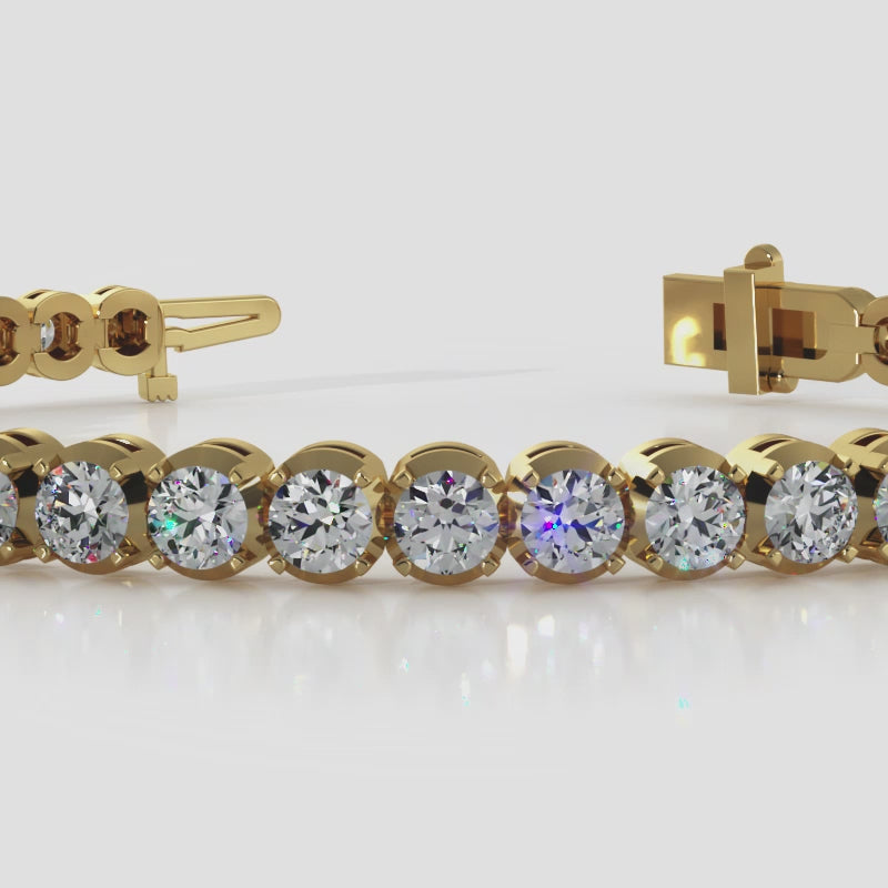 Load video: Classic Four-Prong Lab Grown Diamond Tennis Bracelet