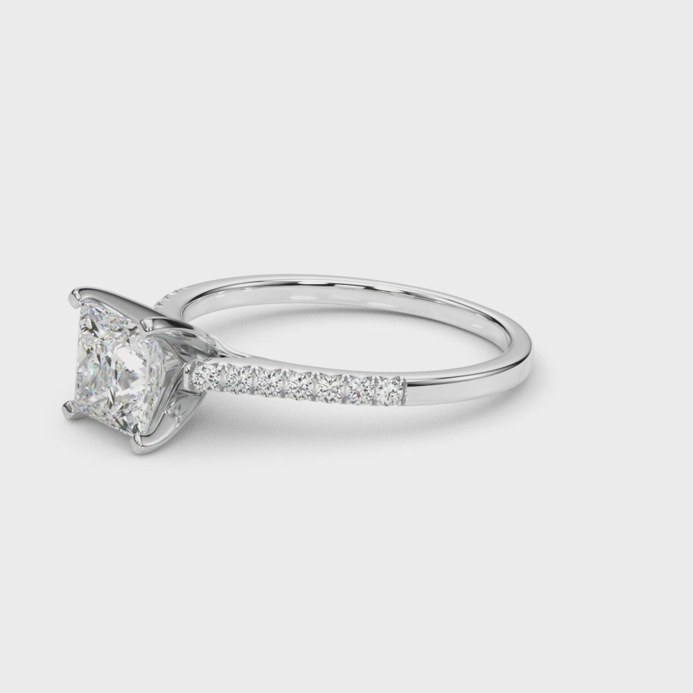 white gold, platinum | shape: princess