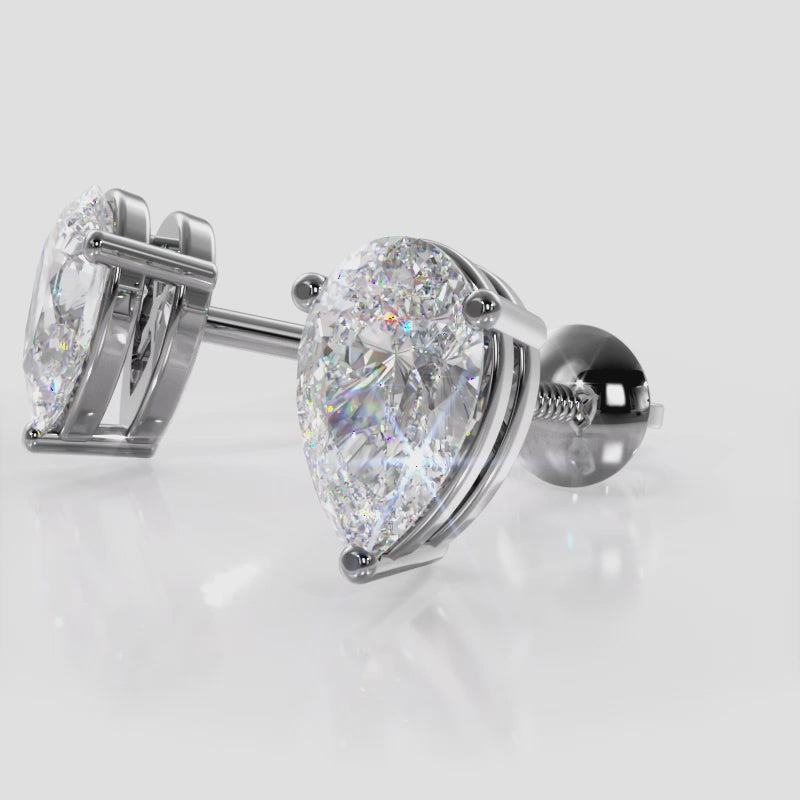 Load video: Pear Shaped Diamond Stud Earrings