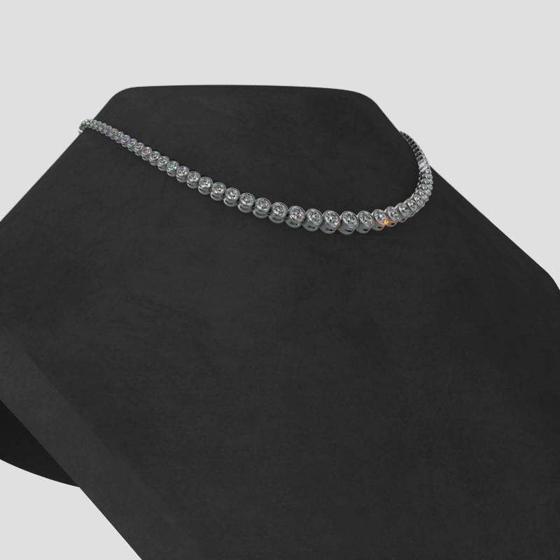 Load video: Bezel Set Graduating Diamond Tennis Necklace