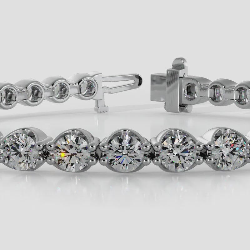 Load video: U-Shaped Lab Grown Diamond Tennis Bracelet