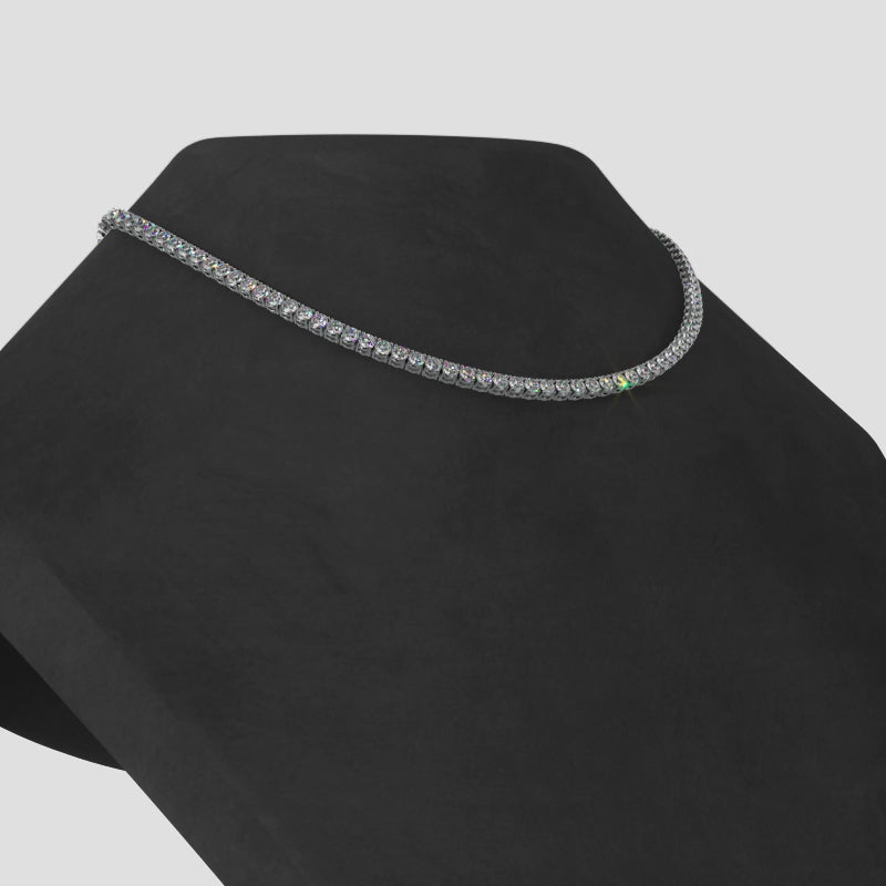 Load video: Four-Prong Diamond Tennis Necklace