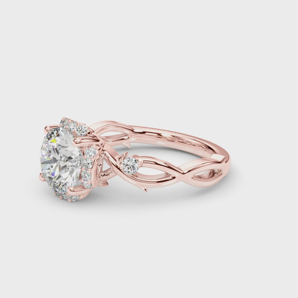 Load video: The Avalora Round-Cut Engagement Ring