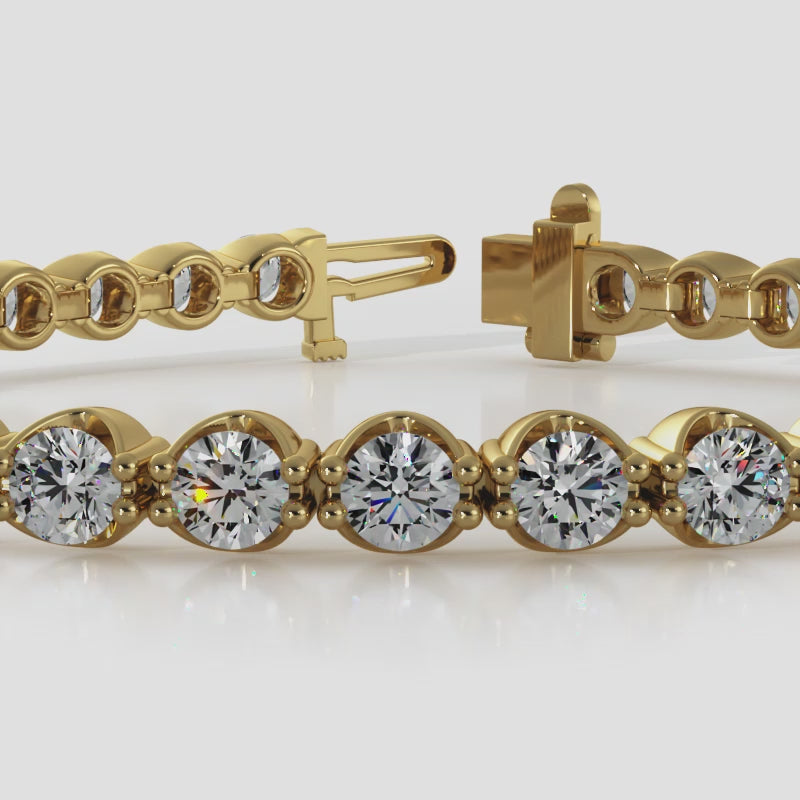 Load video: U-Shaped Lab Grown Diamond Tennis Bracelet
