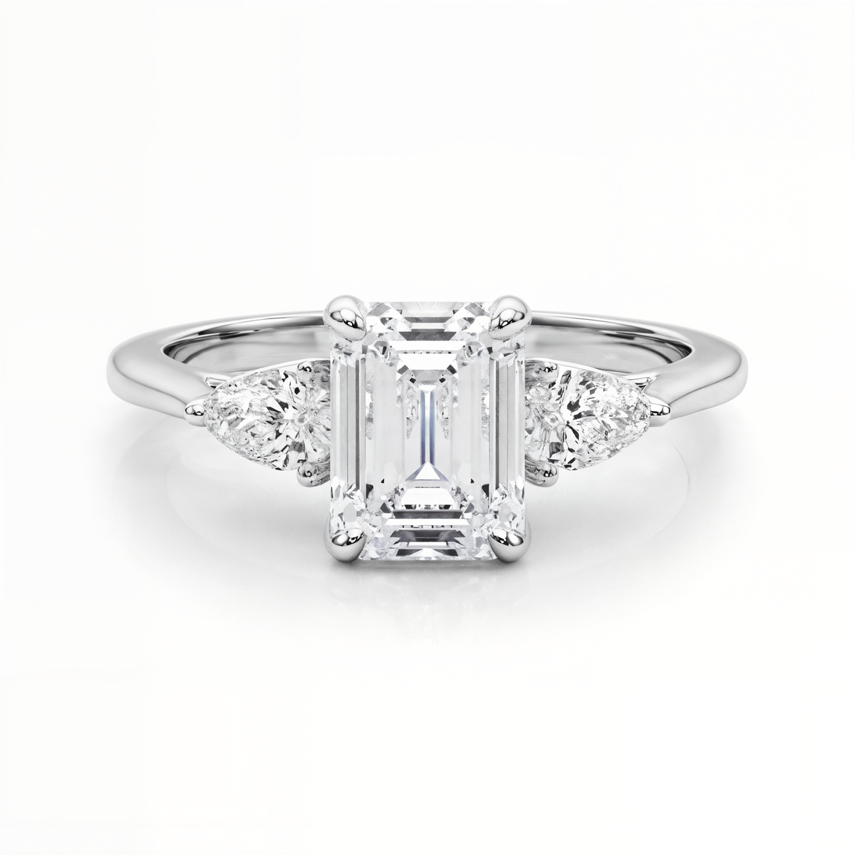white gold, platinum | shape: emerald