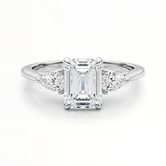 white gold, platinum | shape: emerald