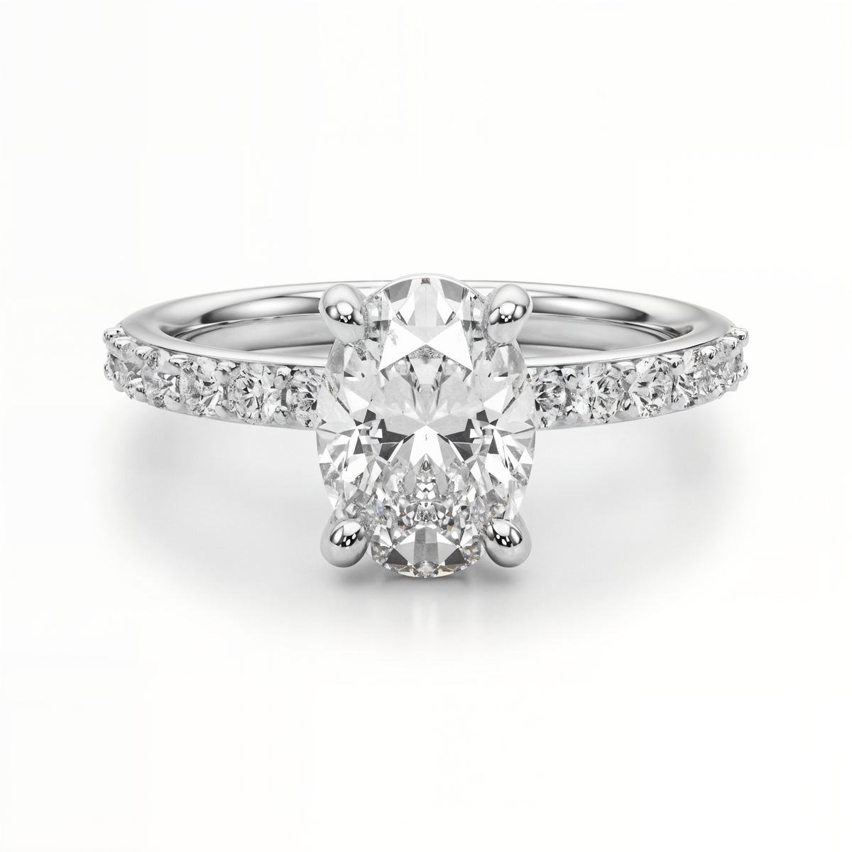 white gold, platinum | shape: oval