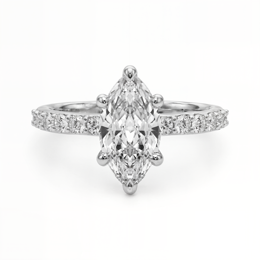 white gold, platinum | shape: marquise
