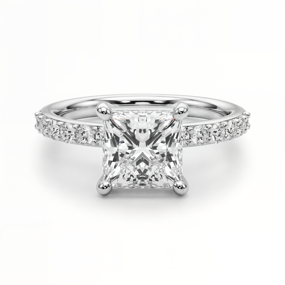 white gold, platinum | shape: princess