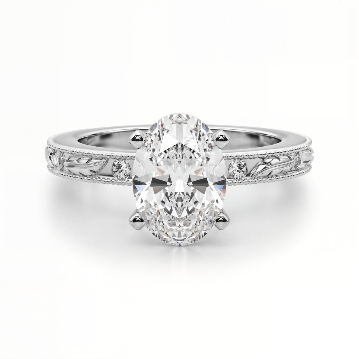 white gold, platinum | shape: oval