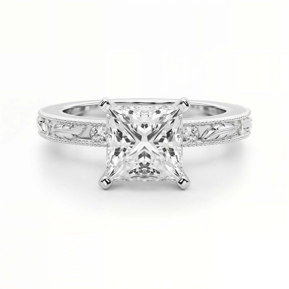 white gold, platinum | shape: princess