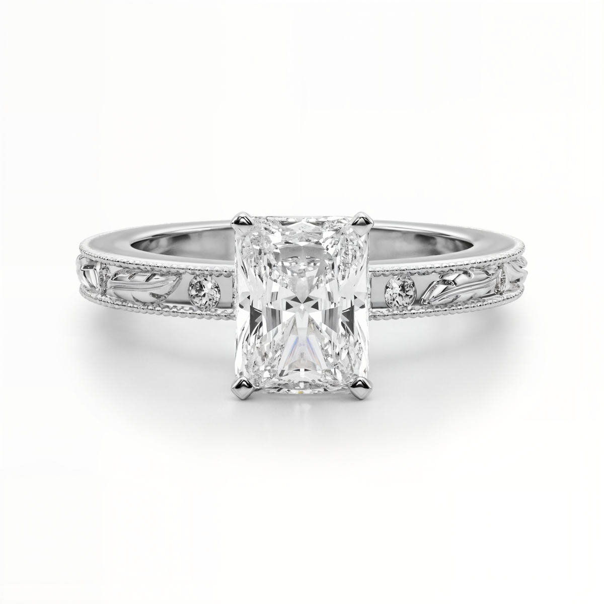 white gold, platinum | shape: radiant