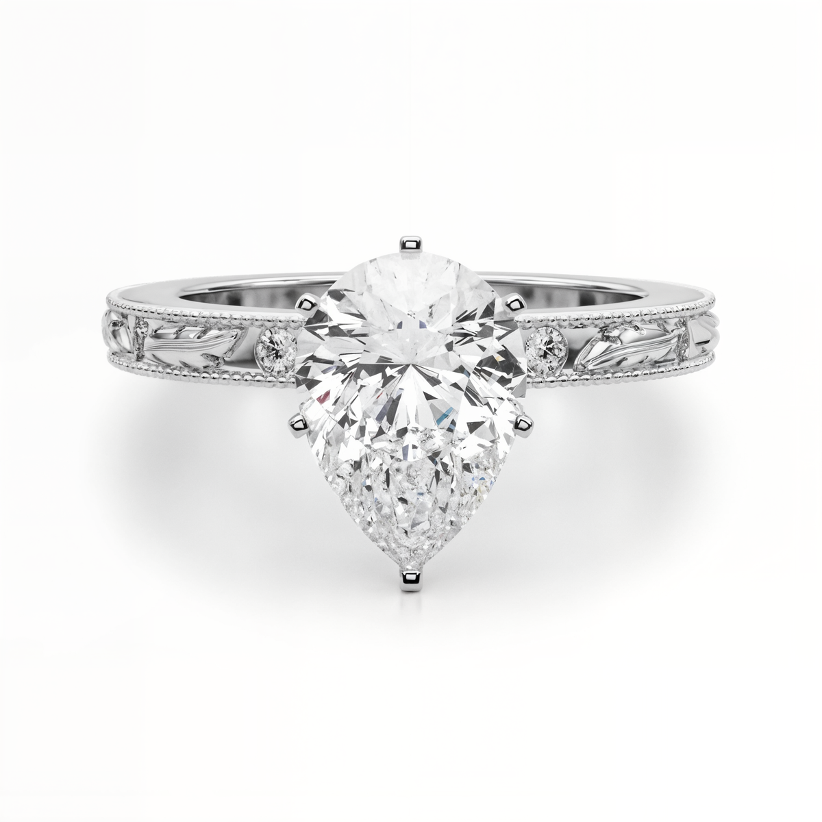 white gold, platinum | shape: pear