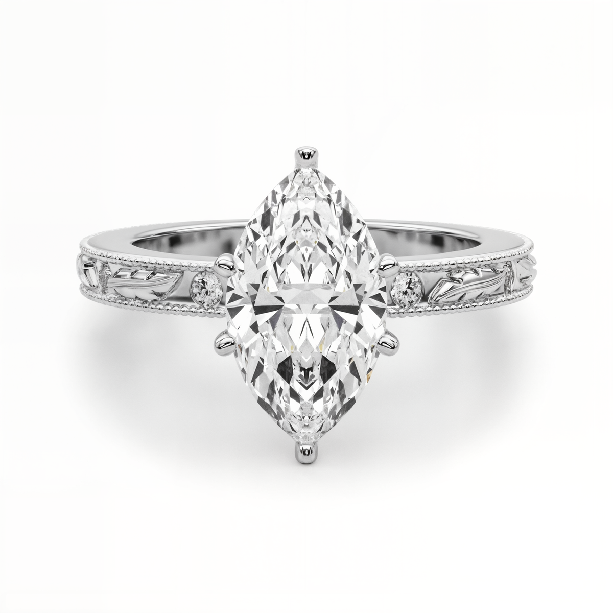 white gold, platinum | shape: marquise