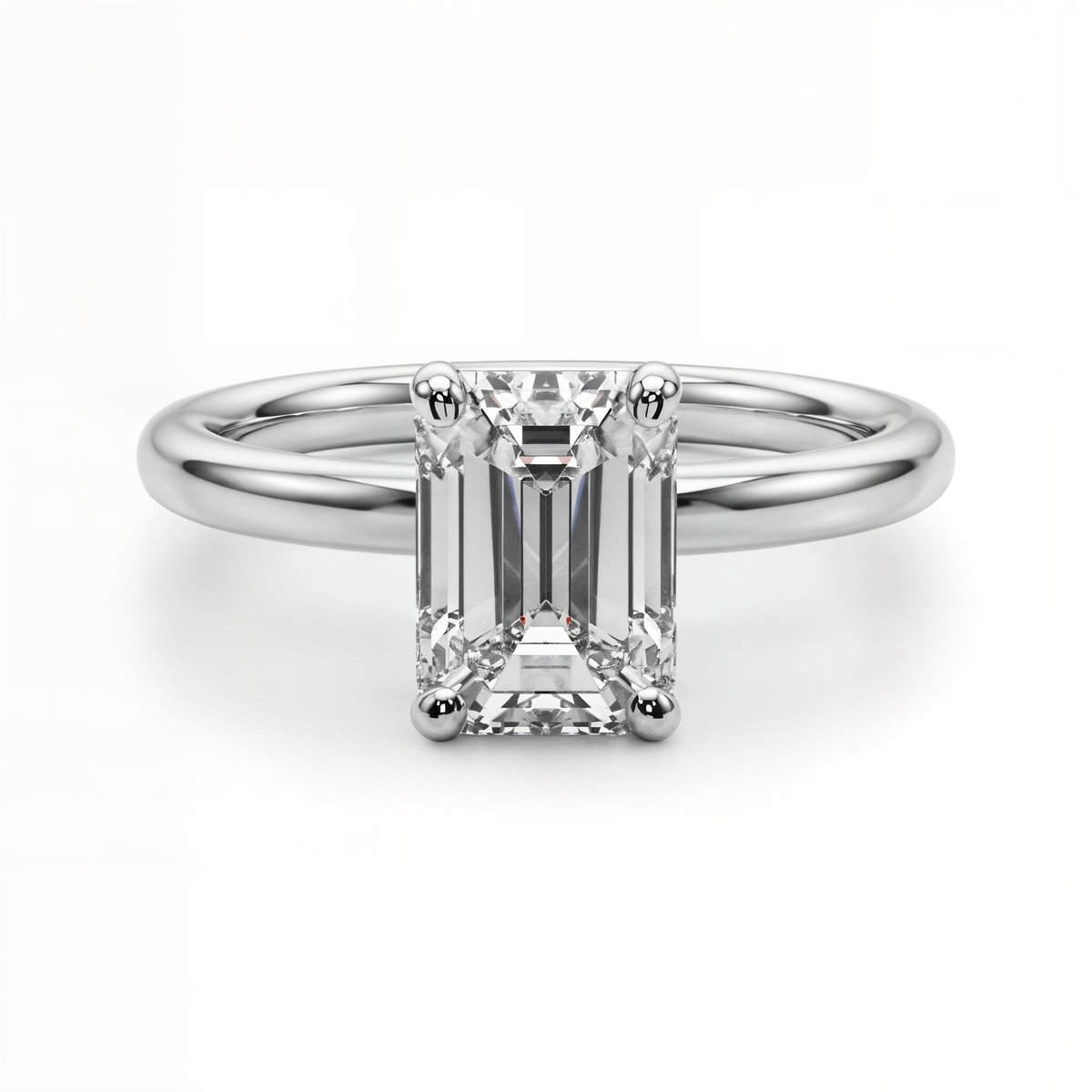white gold, platinum | shape: emerald