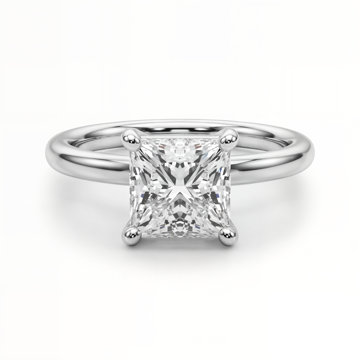 white gold, platinum | shape: princess