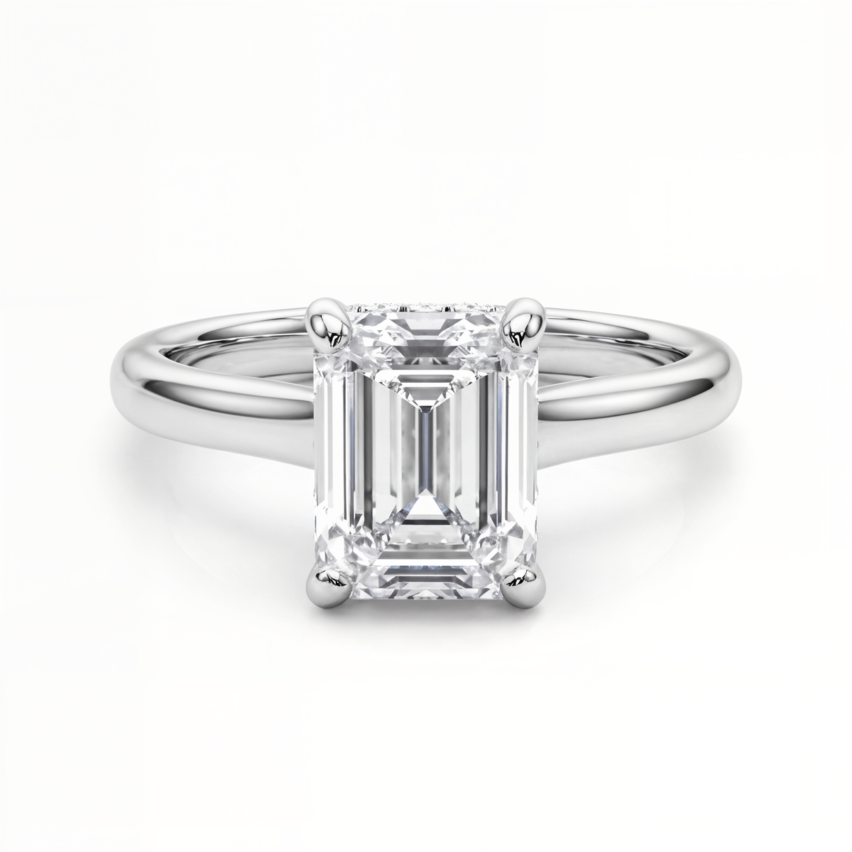 white gold, platinum | shape: emerald