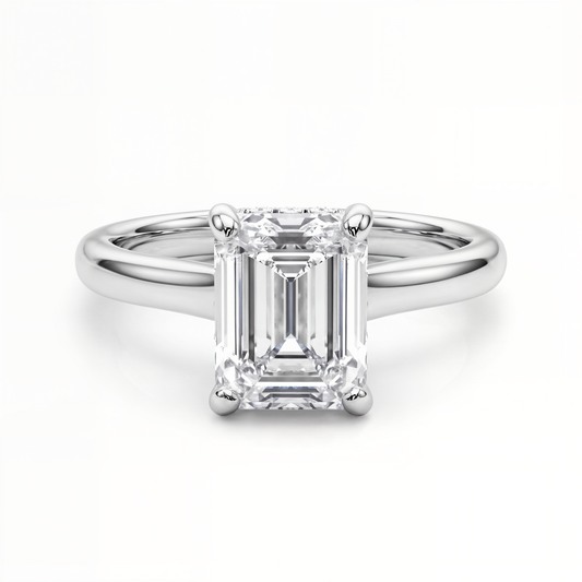 white gold, platinum | shape: emerald