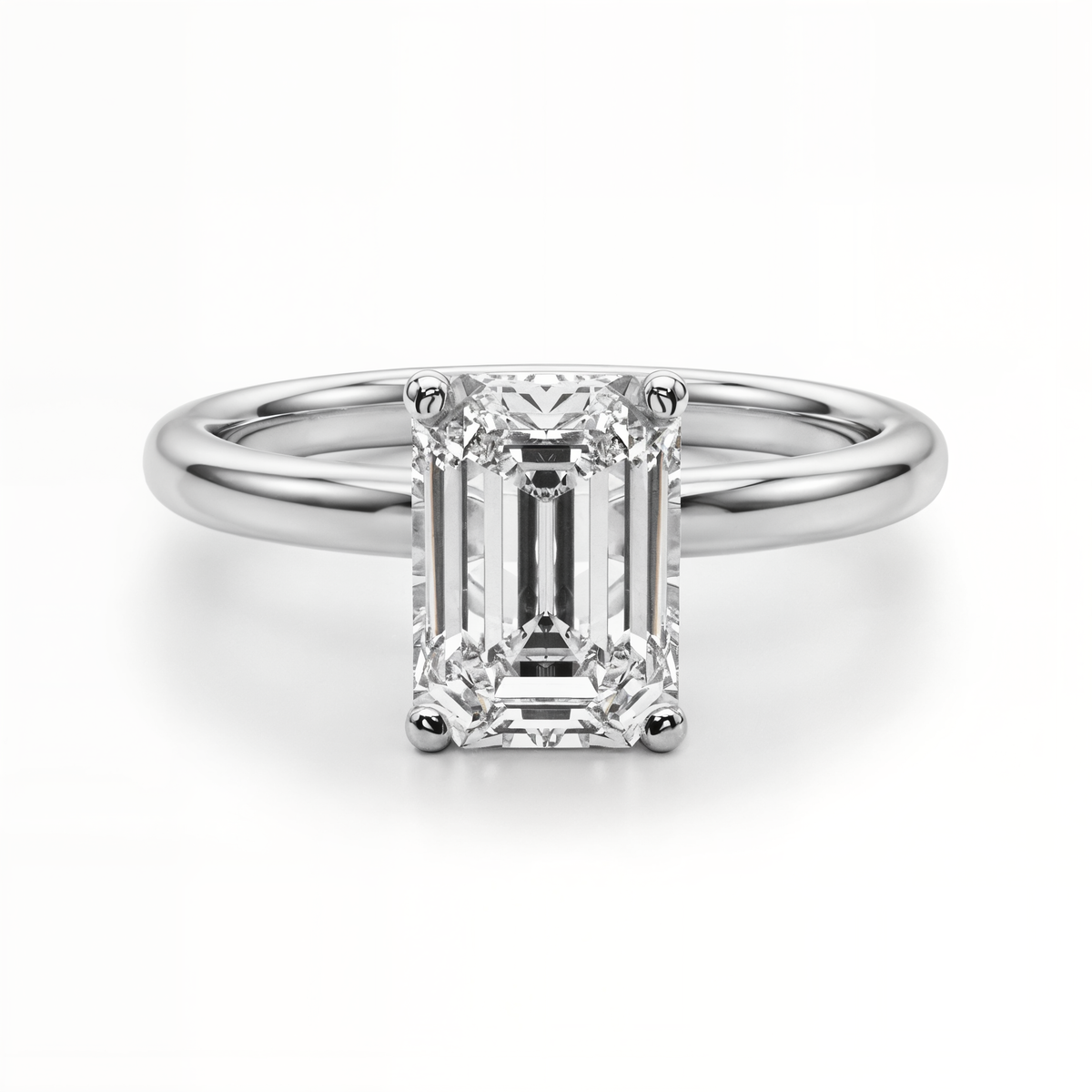 white gold, platinum | shape: emerald