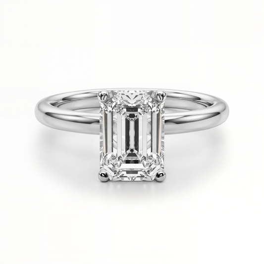 white gold, platinum | shape: emerald