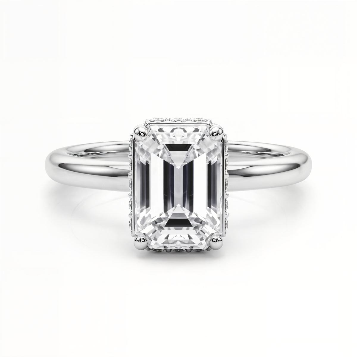 white gold, platinum | shape: emerald