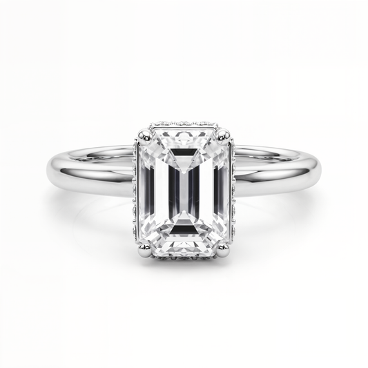 white gold, platinum | shape: emerald