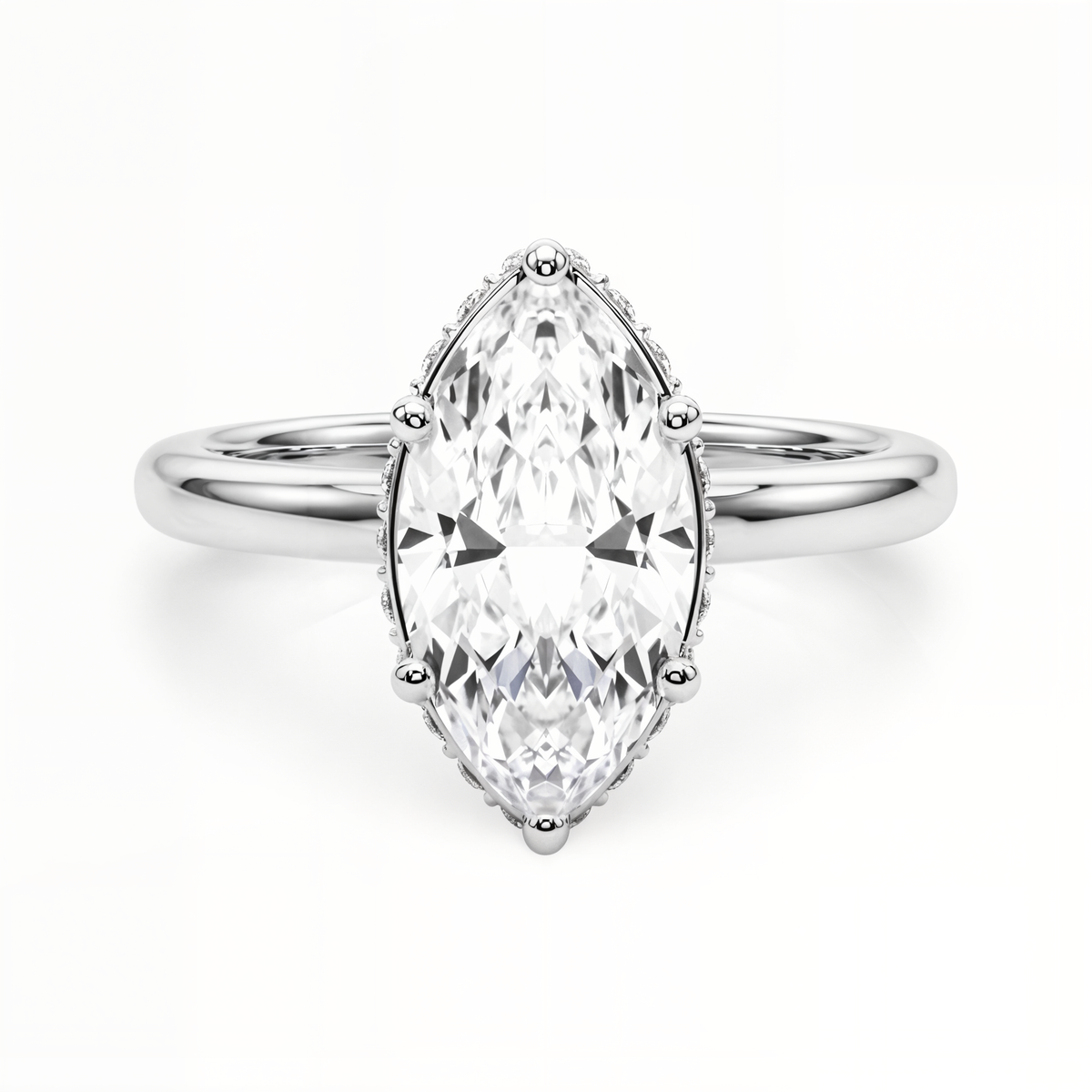 white gold, platinum | shape: marquise