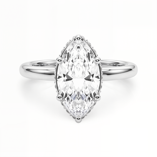 white gold, platinum | shape: marquise