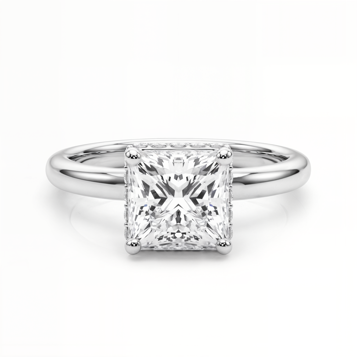 white gold, platinum | shape: princess
