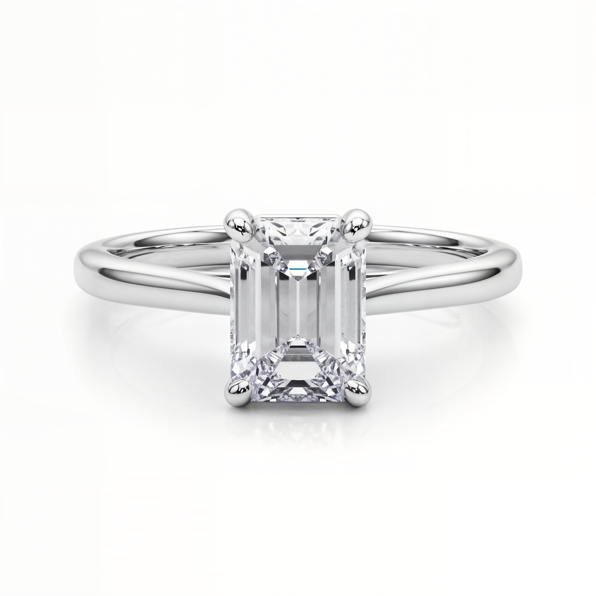 white gold, platinum | shape: emerald