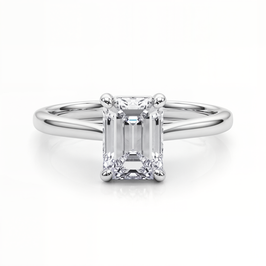 white gold, platinum | shape: emerald