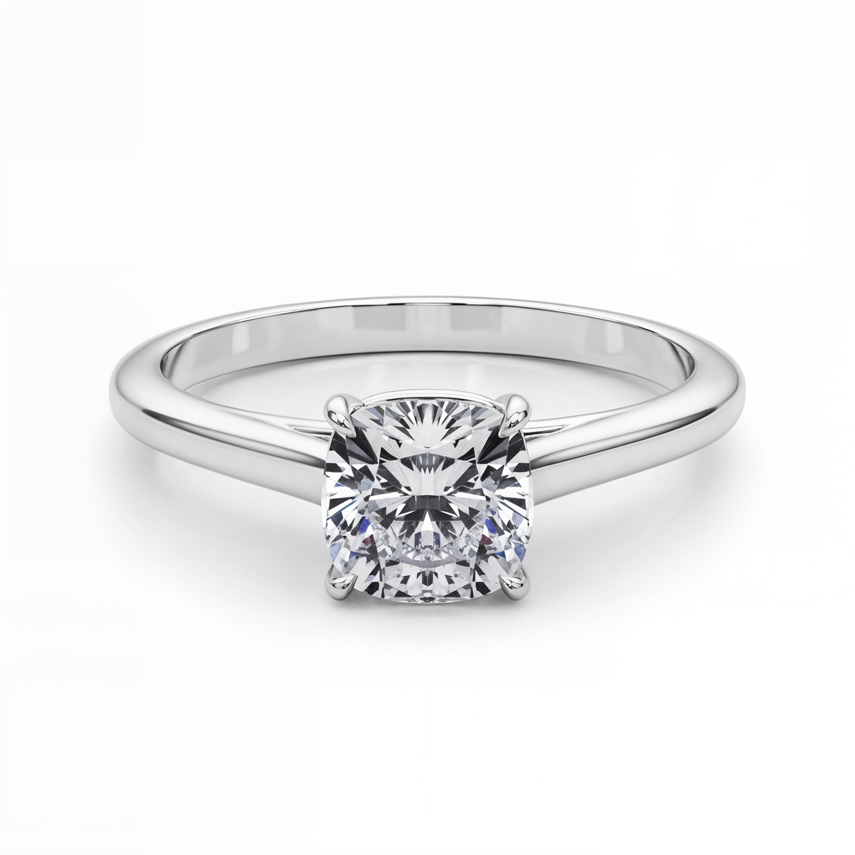 white gold, platinum | shape: cushion