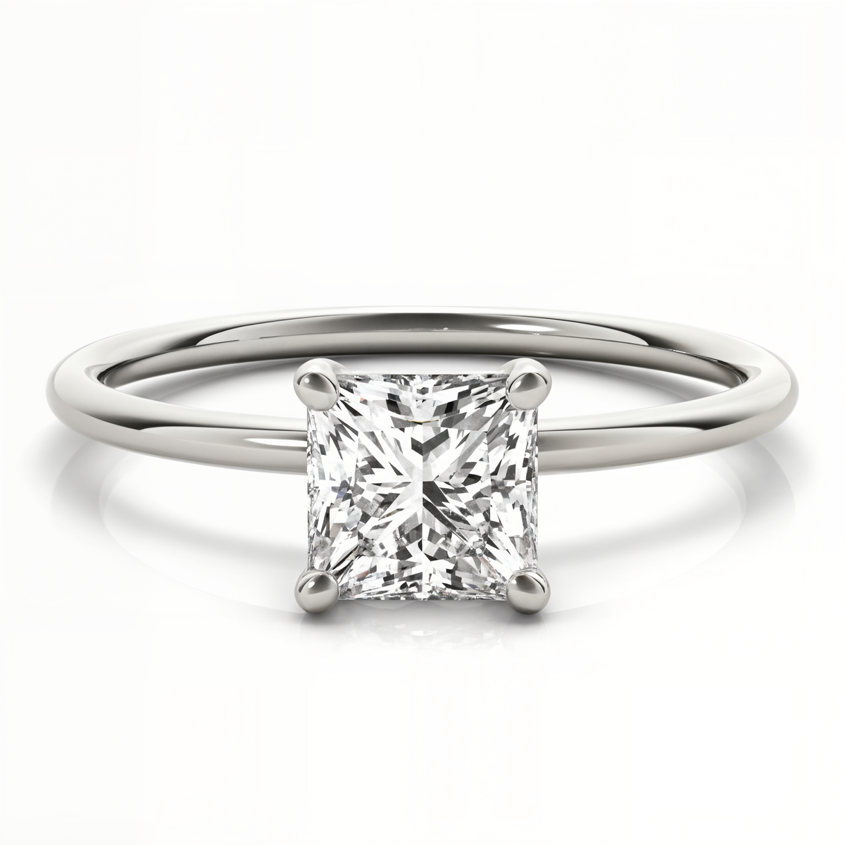 white gold, platinum | shape: princess