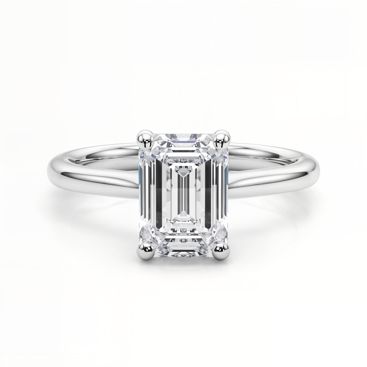 white gold, platinum | shape: emerald