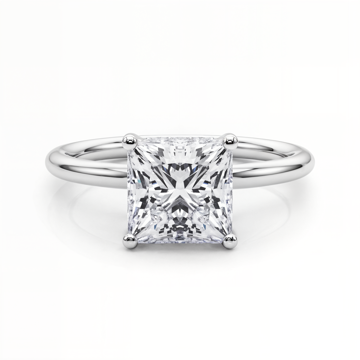 white gold, platinum | shape: princess