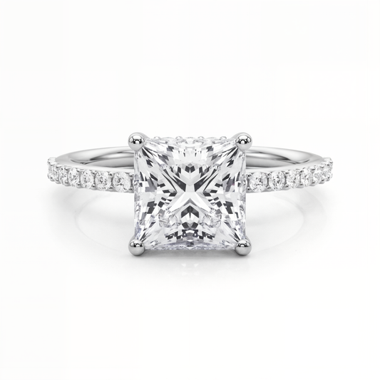 white gold, platinum | shape: princess