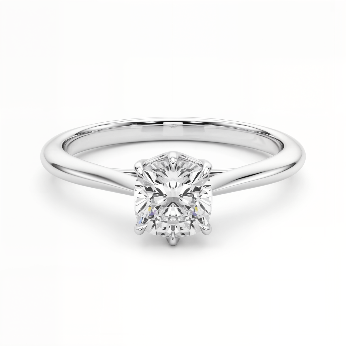 white gold, platinum | shape: cushion