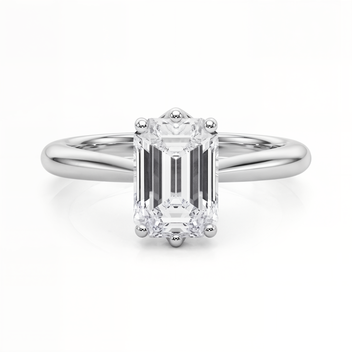 white gold, platinum | shape: emerald