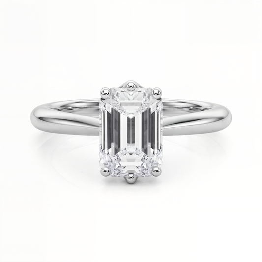 white gold, platinum | shape: emerald