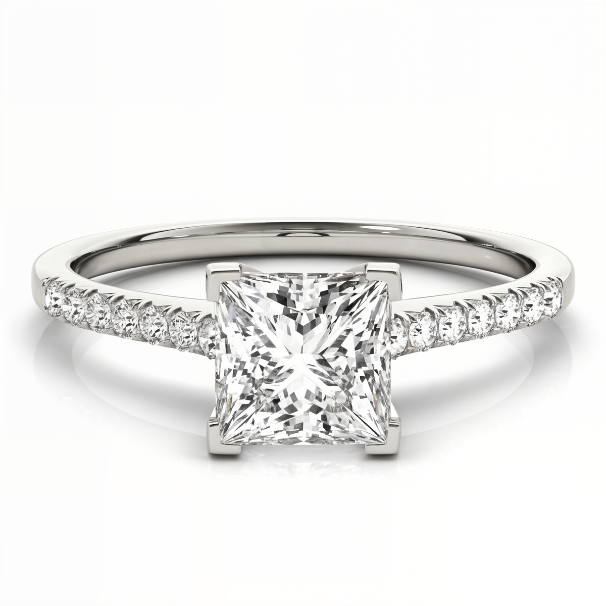 white gold, platinum | shape: princess