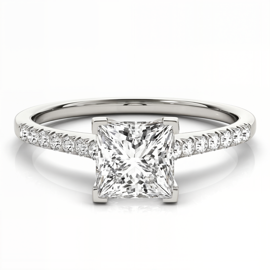white gold, platinum | shape: princess