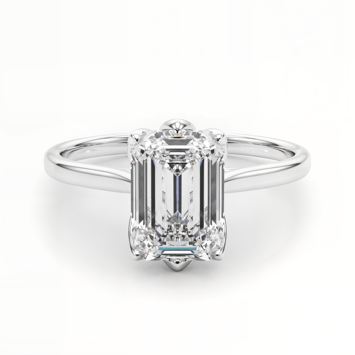 white gold, platinum | shape: emerald