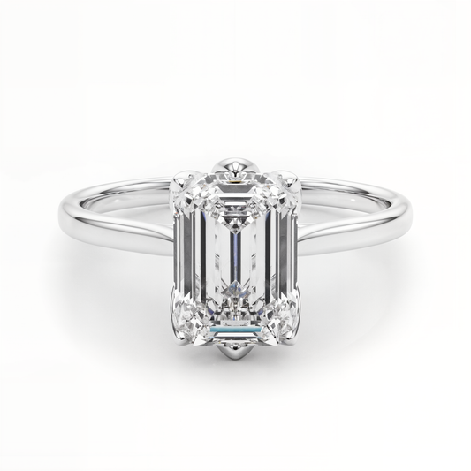 white gold, platinum | shape: emerald